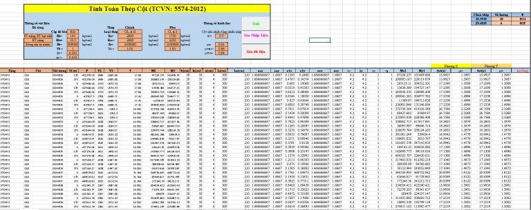 File Excel tính toán cột lệch tâm xiên theo đúng SGK BTCT 2