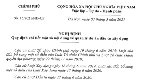 Nghị định 32/2015/NĐ-CP ngày 25 tháng 03 năm 2015
