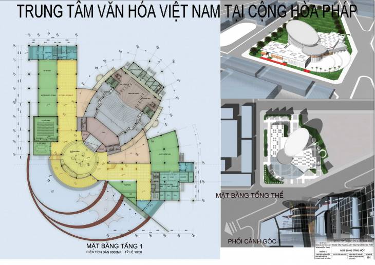 File cad trung tâm văn hóa Việt Nam – Pháp miễn phí