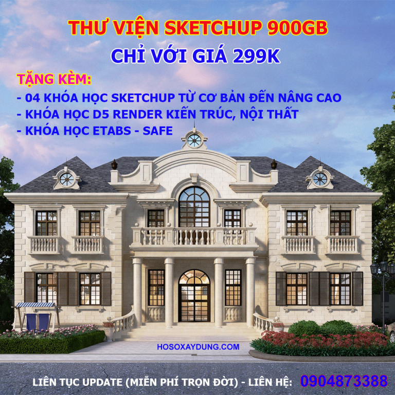 Thư viện Sketchup lớn nhất Việt Nam – 999Gb – Giá 299k