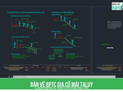 Bản vẽ Biện pháp thi công gia cố mái taluy