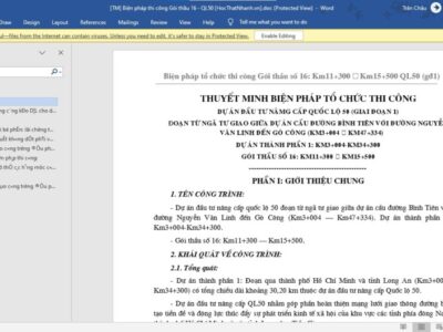 Biện pháp thi công Gói thầu 16 – QL50