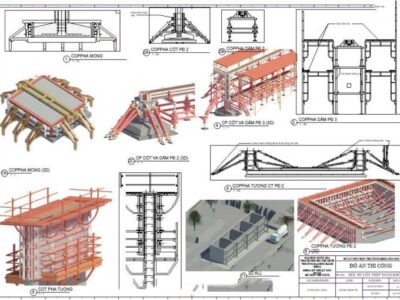 File revit thiết kế đồ án biện pháp thi công gian giáo cốt pha dầm(3d+bản vẽ)