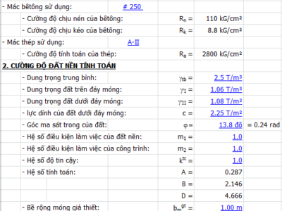 Tính toán móng chân vịt (móng phối hợp)