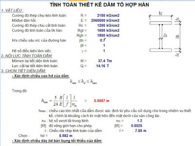 TÍNH TOÁN THIẾT KẾ DẦM TỔ HỢP HÀN