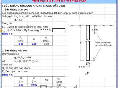 Tinh sức kháng của coc khoan nhồi-22TCN 272-05