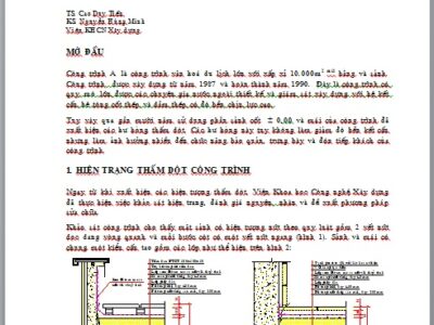 Sữa chữa hư hỏng mái công trình bê tông cốt thép kích thước lón do nguyên nhân thấm dột