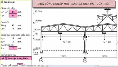 Bảng tính đồ án nhà thép – xuất thuyết minh đồ án thép