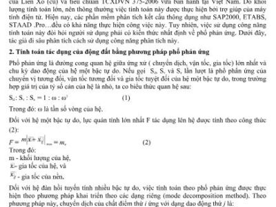 Tính toán tác dụng của động đất theo phương pháp phổ phản ứng bằng phần mềm phân tích kết cấu thông dụng