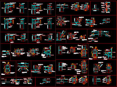 Bản vẽ các kiểu chi tiết liên kết kết cấu thép.