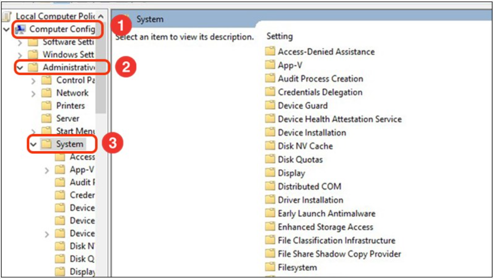 Computer Configuration / Administrative Templates / System.