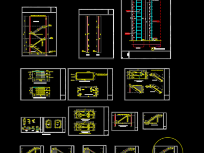 Một số cầu thang sắt thoát hiểm autocad