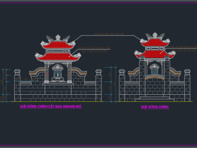 File autocad Kiến trúc lăng mộ đẹp