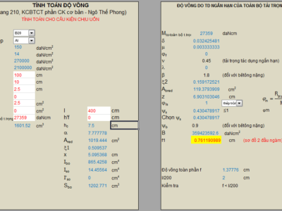 FILE EXCEL TÍNH ĐỘ VÕNG SÀN