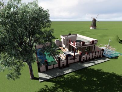 FILE REVIT NHÀ SÂN VƯỜN KÈM HỒ BƠI