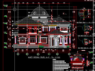 Mẫu nhà Biệt thự đủ kiến trúc, kết cấu, phối cảnh, có Plot style