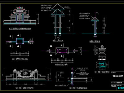 File cad nhà bia tưởng niệm