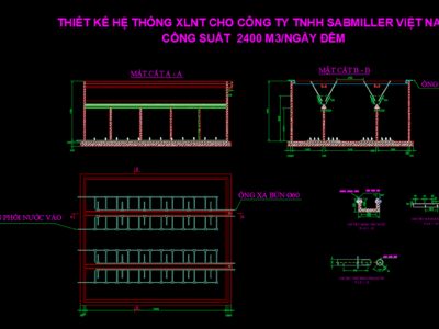 File autocad thiết kế hệ thống bể UASB xử lý nước thải công ty