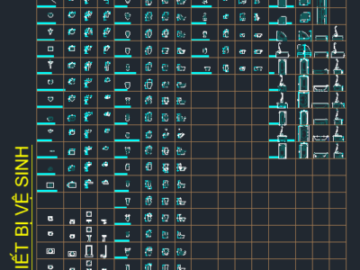 Thư viện autocad vệ sinh và phương tiện