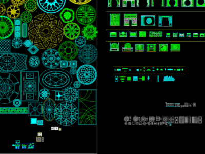 Thư viện tổng hợp chi tiết hoa văn, thảm, phù điêu file autocad