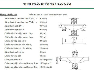 BẢNG TÍNH SÀN NẤM