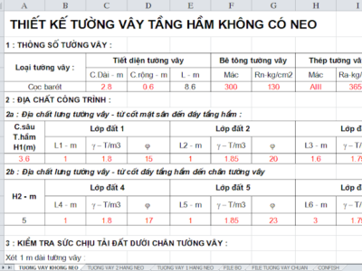 EXCEL TÍNH TƯỜNG VÂY