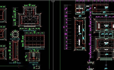 Bản vẽ mặt thằng kiến trúc thiết kế đình chùa miễn phí