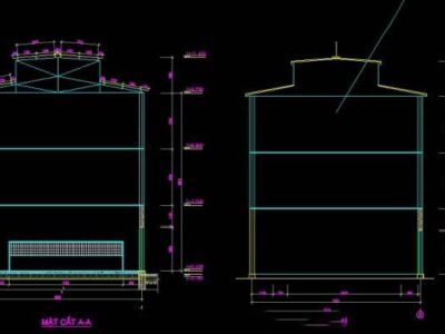 Kiến trúc nhà thi đấu thiết kế bằng Autocad